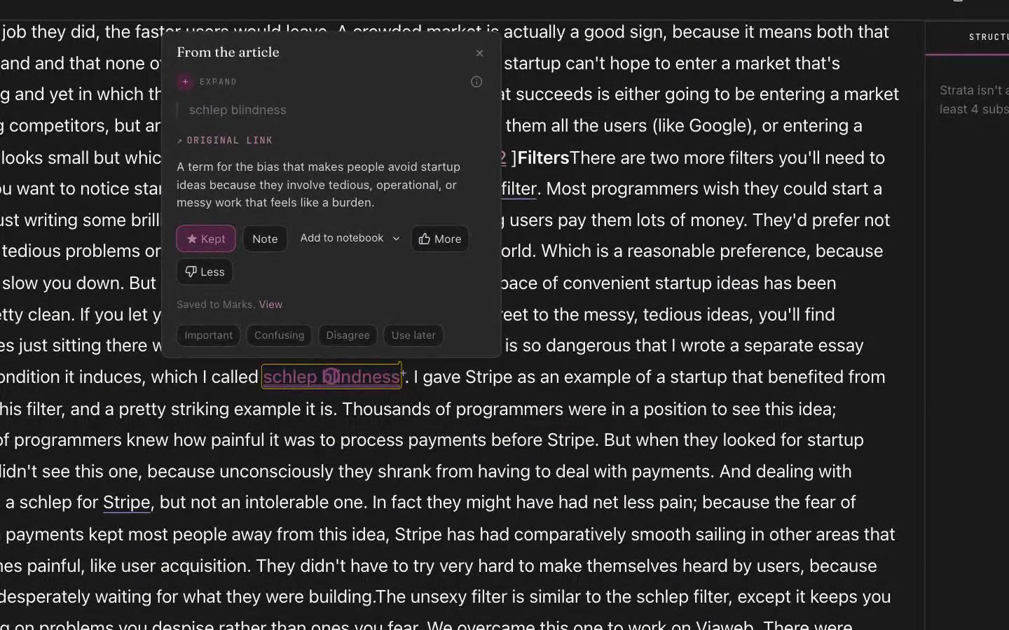 Name an annotation's kind from its underline, and read the card it opens.