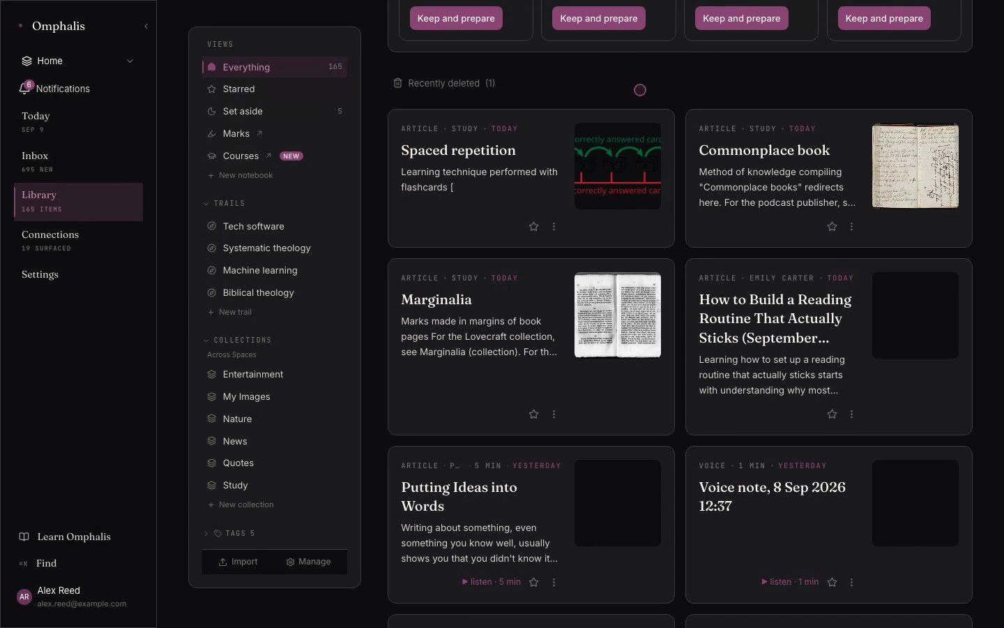 Work on many items at once: select, file, tag and clear out.