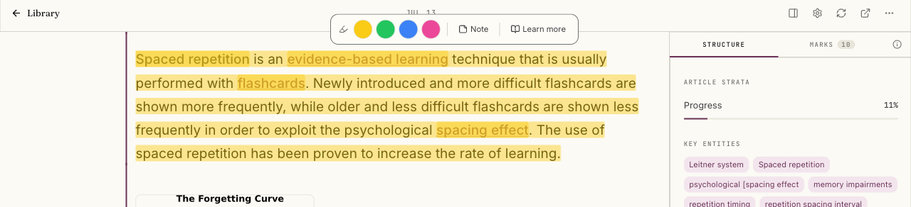 Select a passage: highlight it in a color, add a note, or learn more.